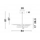 Triac Dimmable Brass Gold Metal & Acrylic LED 48 Watt 230 Volt 3633Lm 3000K IP20 Included Two parts Of Metal 33 & 43 cm L: 84 