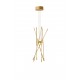 Triac Dimmable Brass Gold Metal & Acrylic LED 68 Watt 230 Volt 5397Lm 3000K IP20 Included Remote Control D: 85 H1: 31 H2: 120 c