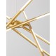 Triac Dimmable Brass Gold Metal & Acrylic LED 68 Watt 230 Volt 5397Lm 3000K IP20 Included Remote Control D: 85 H1: 31 H2: 120 c