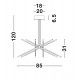 Triac Dimmable Brass Gold Metal & Acrylic LED 68 Watt 230 Volt 5397Lm 3000K IP20 Included Remote Control D: 85 H1: 31 H2: 120 c