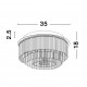 Chrome Metal Glass & K9 Crystal LED G9 6x5 Watt 230 Volt IP20 Bulb Excluded D: 35 H: 18 cm 