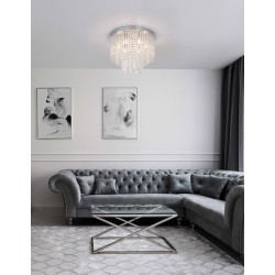 Chrome Metal Glass & K9 Crystal LED G9 6x5 Watt 230 Volt IP20 Bulb Excluded D: 35 H: 27 cm 