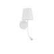White Metal White Fabric Shade Switch On/Off LED 3 Watt 3000K 180Lm LED E14 1x5 Watt 230 Volt IP20 Bulb Excluded L:19 W: 16 H: 