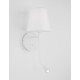 White Metal White Fabric Shade Switch On/Off LED 3 Watt 3000K 180Lm LED E14 1x5 Watt 230 Volt IP20 Bulb Excluded L:19 W: 16 H: 