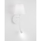 White Metal White Fabric Shade Switch On/Off LED 3 Watt 3000K 180Lm LED E14 1x5 Watt 230 Volt IP20 Bulb Excluded L:19 W: 16 H: 
