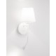 White Metal White Fabric Shade Switch On/Off LED 3 Watt 3000K 180Lm LED E14 1x5 Watt 230 Volt IP20 Bulb Excluded L:19 W: 16 H: 