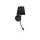 Black Metal Black Fabric Shade Switch On/Off LED 3 Watt 3000K 180Lm LED E14 1x5 Watt 230 Volt IP20 Bulb Excluded L:19 W: 16 H: 