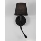 Black Metal Black Fabric Shade Switch On/Off LED 3 Watt 3000K 180Lm LED E14 1x5 Watt 230 Volt IP20 Bulb Excluded L:19 W: 16 H: 