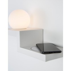 White Aluminium & Opal Glass Switch On/Off LED Samsung 6 Watt 230 Volt 360Lm 3000K IP20 L: 32.2 W: 12 H: 17.8 cm Wireless Fast C