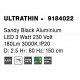 Sandy Black Aluminium LED 3 Watt 230 Volt 180Lm 3000K IP20 D: 2.5 H1: 60 H2: 150 cm Adjustable Height 