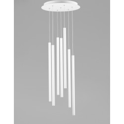 Sandy White Aluminium LED 7x3 Watt 230 Volt 1260Lm 3000K IP20 D: 40 H: 150 cm Adjustable Height 