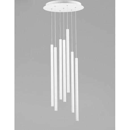 Sandy White Aluminium LED 7x3 Watt 230 Volt 1260Lm 3000K IP20 D: 40 H: 150 cm Adjustable Height 
