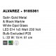 Satin Gold Metal & Black Marble White Opal Glass LED E14 1x5 Watt 230 Volt Bulb Excluded IP20 Cable Length: 160 cm L: 22 W: 15 H