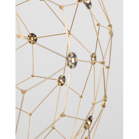 Gold Copper LED 22 Watt 230 Volt 2651Lm 3000K IP20 Led Chip: 60 Pcs D: 60 H: 310 cm Adjustable Height 