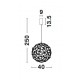 Gold Copper LED 21 Watt 230 Volt 2403Lm 3000K IP20 Led Chip: 60 Pcs D: 40 H: 250 cm Adjustable Height 