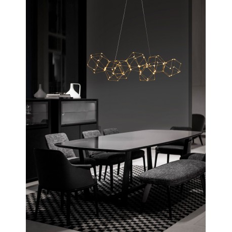 Gold Copper LED 34 Watt 230 Volt 2711Lm 3000K IP20 Led Chip: 84 Pcs L: 108 W: 32 H: 120 cm Adjustable Height 