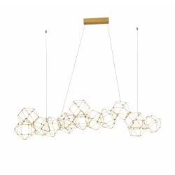 Gold Copper LED 58 Watt 230 Volt 3906Lm 3000K IP20 Led Chip: 168 Pcs L: 163 W: 54 H: 120 cm Adjustable Height 