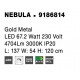 Gold Copper LED 58 Watt 230 Volt 3906Lm 3000K IP20 Led Chip: 168 Pcs L: 163 W: 54 H: 120 cm Adjustable Height 