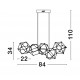 Titanium Black Copper LED 25 Watt 230 Volt 2049Lm 3000K IP20 Led Chip: 60 Pcs L: 84 W: 22 H: 110 cm Adjustable height 