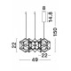 Titanium Black Copper LED 25 Watt 230 Volt 1634Lm 3000K IP20 Led Chip: 60 Pcs D: 49 H: 150 cm Adjustable Height 