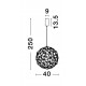 Titanium Black Copper LED 21 Watt 230 Volt 2403Lm 3000K IP20 Led Chip: 60 Pcs D: 40 H: 250 cm Adjustable Height 