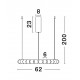 Triac Dimmable Chrome Metal & Opal Glass LED 56 Watt 230 Volt 4732Lm 3000K IP20 D: 62 H: 200 cm Adjustable Height 