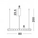 Triac Dimmable Chrome Metal & Opal Glass LED 72 Watt 230 Volt 6492Lm 3000K IP20 Included Remote Control D: 80 H: 200 cm Adjust