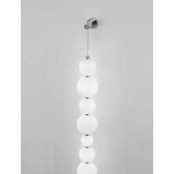 Triac Dimmable Chrome Metal & Opal Glass LED 42 Watt 230 Volt 3958Lm 3000K IP20 Cable Length: 310 cm D: 10 W: 9 H: 105 cm 