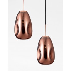Copper Metal Handmade Copper Glass LED E27 1x12 Watt 230 Volt IP20 Bulb Excluded D: 22 H1: 49.6 H2: 120 cm Adjustable height 