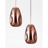 Copper Metal Handmade Copper Glass LED E27 1x12 Watt 230 Volt IP20 Bulb Excluded D: 22 H1: 49.6 H2: 120 cm Adjustable height
