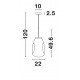 Copper Metal Handmade Copper Glass LED E27 1x12 Watt 230 Volt IP20 Bulb Excluded D: 22 H1: 49.6 H2: 120 cm Adjustable height 