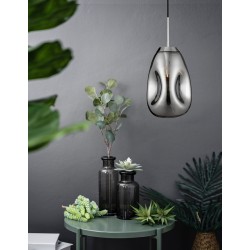 Chrome Metal Handmade Chrome Glass LED E27 1x12 Watt 230 Volt IP20 Bulb Excluded D: 22 H1: 49.6 H2: 120 cm Adjustable height 