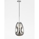Chrome Metal Handmade Chrome Glass LED E27 1x12 Watt 230 Volt IP20 Bulb Excluded D: 22 H1: 49.6 H2: 120 cm Adjustable height 