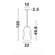 Chrome Metal Handmade Chrome Glass LED E27 1x12 Watt 230 Volt IP20 Bulb Excluded D: 22 H1: 49.6 H2: 120 cm Adjustable height 