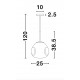 Copper Metal Handmade Copper Glass LED E27 1x12 Watt 230 Volt IP20 Bulb Excluded D: 25 H1: 38.5 H2: 120 cm Adjustable height 