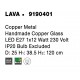 Copper Metal Handmade Copper Glass LED E27 1x12 Watt 230 Volt IP20 Bulb Excluded D: 25 H1: 38.5 H2: 120 cm Adjustable height 
