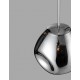 Chrome Metal Handmade Chrome Glass LED E27 1x12 Watt 230 Volt IP20 Bulb Excluded D: 25 H1: 38.5 H2: 120 cm Adjustable height
