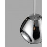 Chrome Metal Handmade Chrome Glass LED E27 1x12 Watt 230 Volt IP20 Bulb Excluded D: 25 H1: 38.5 H2: 120 cm Adjustable height