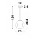 Chrome Metal Handmade Chrome Glass LED E27 1x12 Watt 230 Volt IP20 Bulb Excluded D: 25 H1: 38.5 H2: 120 cm Adjustable height 