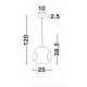 Gold Metal Handmade Gold Glass LED E27 1x12 Watt 230 Volt IP20 Bulb Excluded D: 25 H1: 38.5 H2: 120 cm Adjustable height 