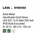Gold Metal Handmade Gold Glass LED E27 1x12 Watt 230 Volt IP20 Bulb Excluded D: 25 H1: 38.5 H2: 120 cm Adjustable height 
