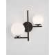 White Frosted Glass Black Metal LED G9 2x5 Watt 230 Volt IP20 Bulb Excluded L: 35 W: 19 H: 33 cm 