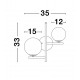 White Frosted Glass Black Metal LED G9 2x5 Watt 230 Volt IP20 Bulb Excluded L: 35 W: 19 H: 33 cm 