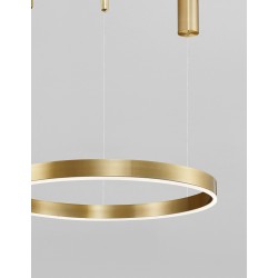 3000K Triac Dimmable Brass Gold Aluminium & Acrylic LED 40 Watt 2943Lm 230 Volt IP20 D: 60 H: 200 cm Adjustable Height 