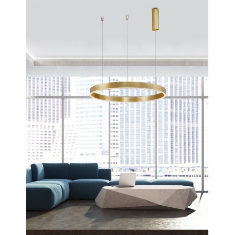 3000K Triac Dimmable Brass Gold Aluminium & Acrylic LED 50 Watt 3684Lm 230 Volt IP20 D: 80 H: 200 cm 