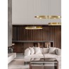 3000K Triac Dimmable Brass Gold Aluminium & Acrylic LED 60 Watt 4165Lm 230 Volt IP20 D: 100 H: 200 cm Adjustable Height