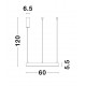 3000K Triac Dimmable Sandy White Aluminium & Acrylic LED 40 Watt 2943Lm 230 Volt IP20 D: 60 H: 200 cm Adjustable Height 