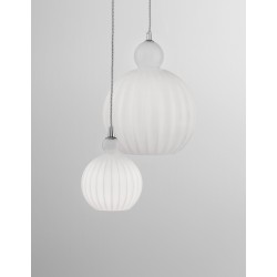Chrome Aluminium Opal Glass LED E14 1x5 Watt 230 Volt IP20 Bulb Excluded D: 15 H1: 20.4 H2: 120 cm Adjustable Height 