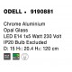 Chrome Aluminium Opal Glass LED E14 1x5 Watt 230 Volt IP20 Bulb Excluded D: 15 H1: 20.4 H2: 120 cm Adjustable Height 