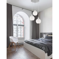 Chrome Aluminium Opal Glass LED E14 3x5 Watt 230 Volt IP20 Bulb Excluded D: 37 H1: 20.4 H2: 120 cm Adjustable Height 
